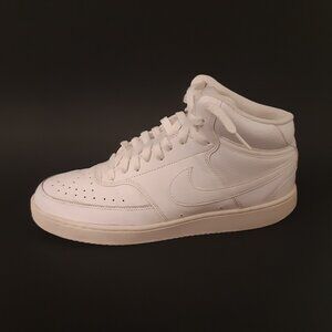 Nike Men's Version Court Vision Mid Triple White-Size 9.5